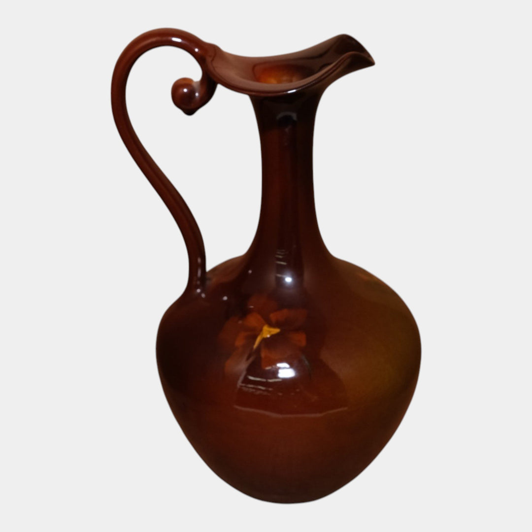 Roseville Rozane Ware Royal 1901 Vintage Art Pottery Brown Floral Ewer 905-10
