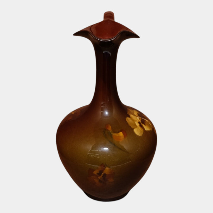 Roseville Rozane Ware Royal 1901 Vintage Art Pottery Brown Floral Ewer 905-10