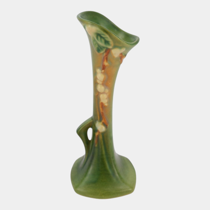 Roseville Snowberry Green 1947 Mid Century Modern Pottery Ceramic Bud Vase 1BV-7