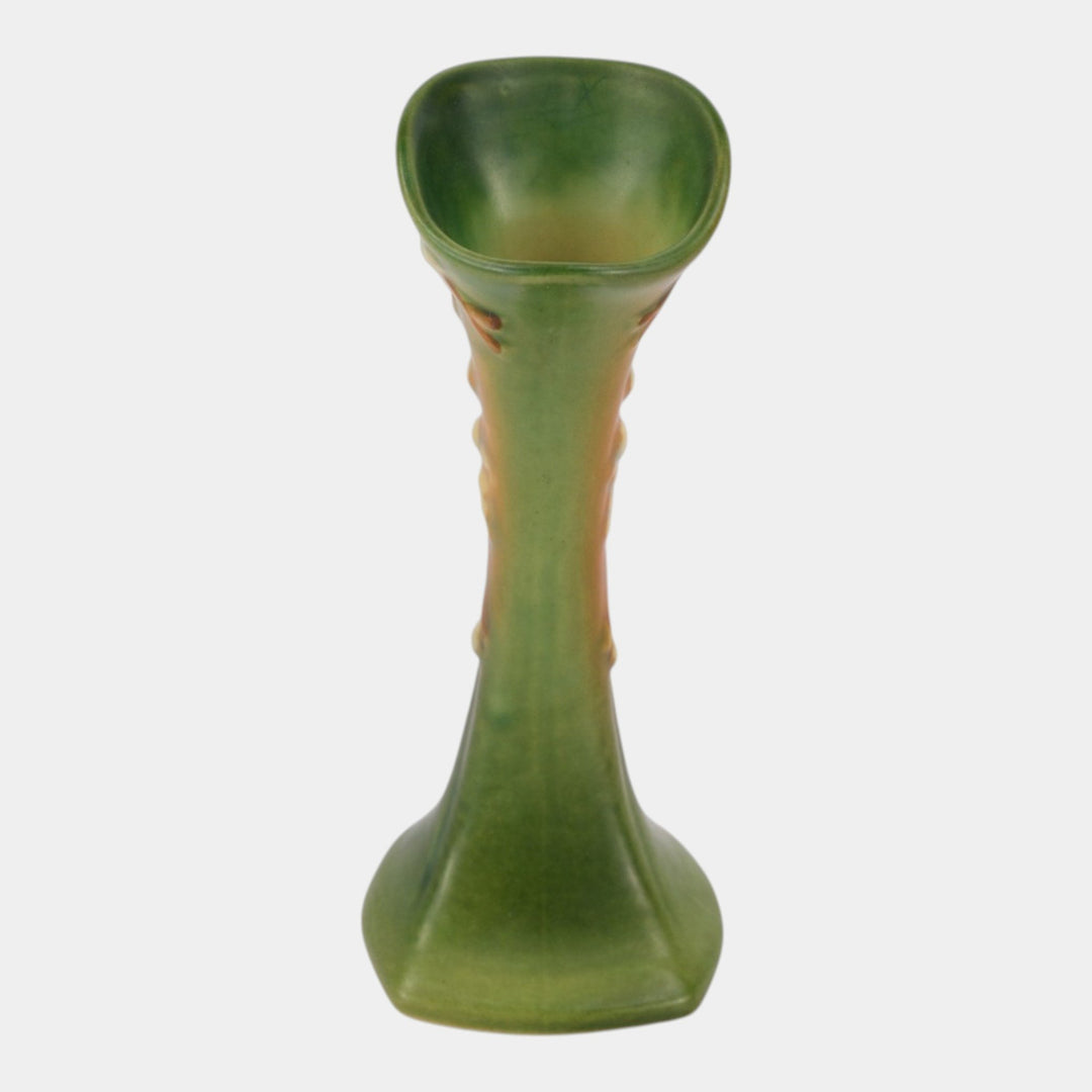 Roseville Snowberry Green 1947 Mid Century Modern Pottery Ceramic Bud Vase 1BV-7