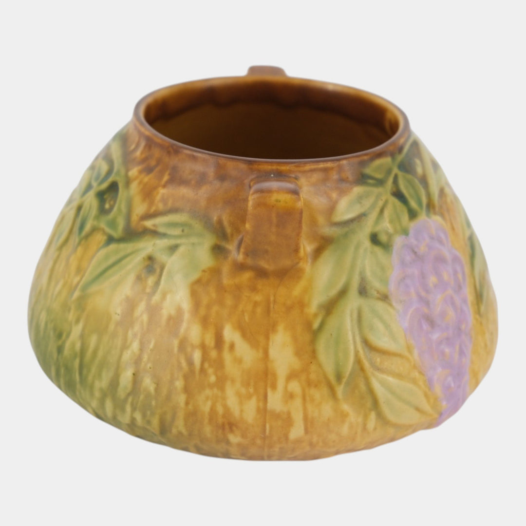 Roseville Wisteria Tan 1933 Vintage Arts And Crafts Pottery Bowl Vase 242-4