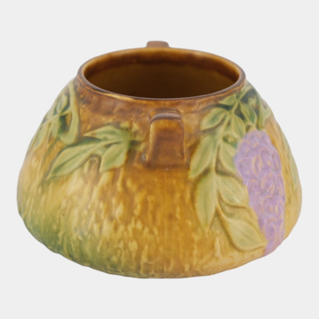 Roseville Wisteria Tan 1933 Vintage Arts And Crafts Pottery Bowl Vase 242-4