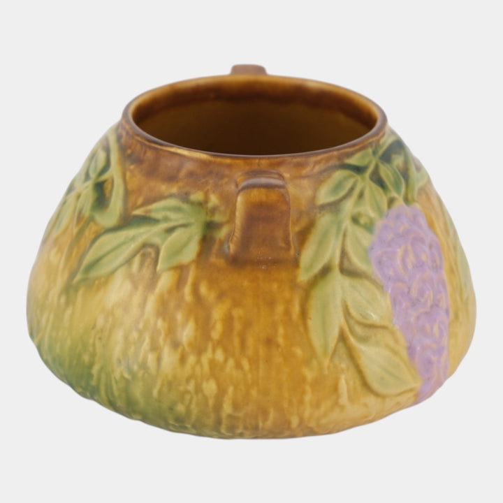 Roseville Wisteria Tan 1933 Vintage Arts And Crafts Pottery Bowl Vase 242-4