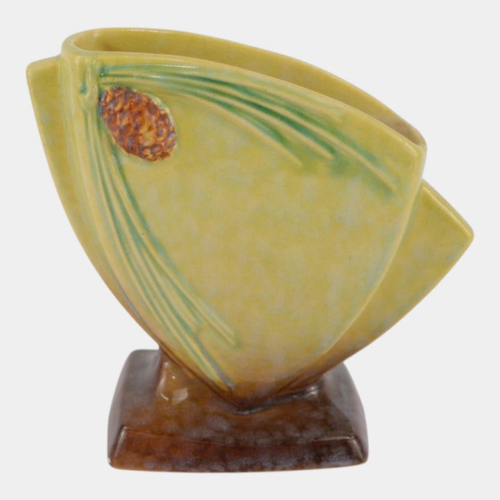 Roseville Wincraft Green 1948 Mid Century Modern Ceramic Pine Cone Vase 272-6