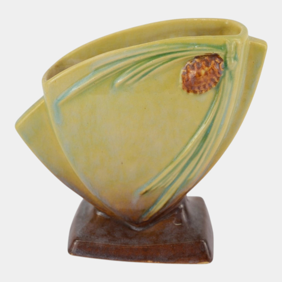 Roseville Wincraft Green 1948 Mid Century Modern Ceramic Pine Cone Vase 272-6