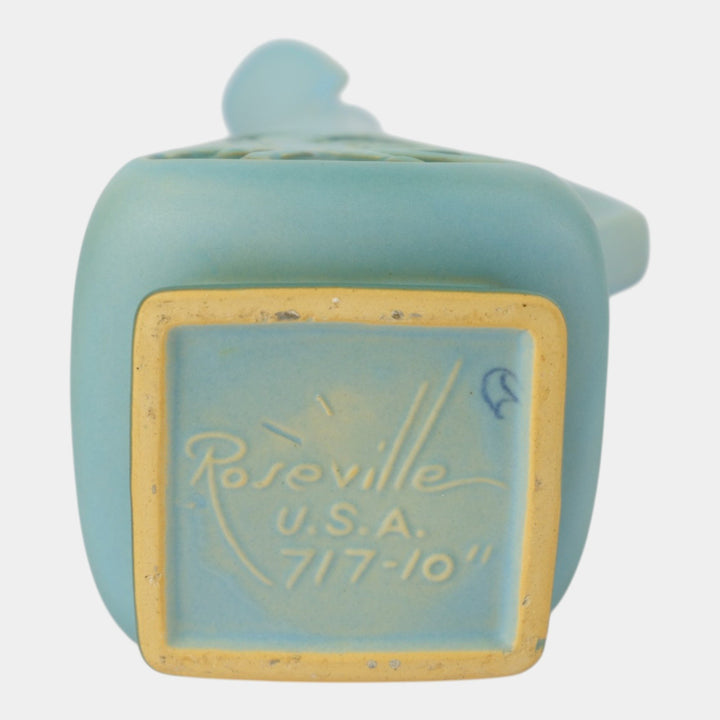 Roseville Silhouette Blue 1950 Vintage Art Deco Pottery Ceramic Ewer 717-10