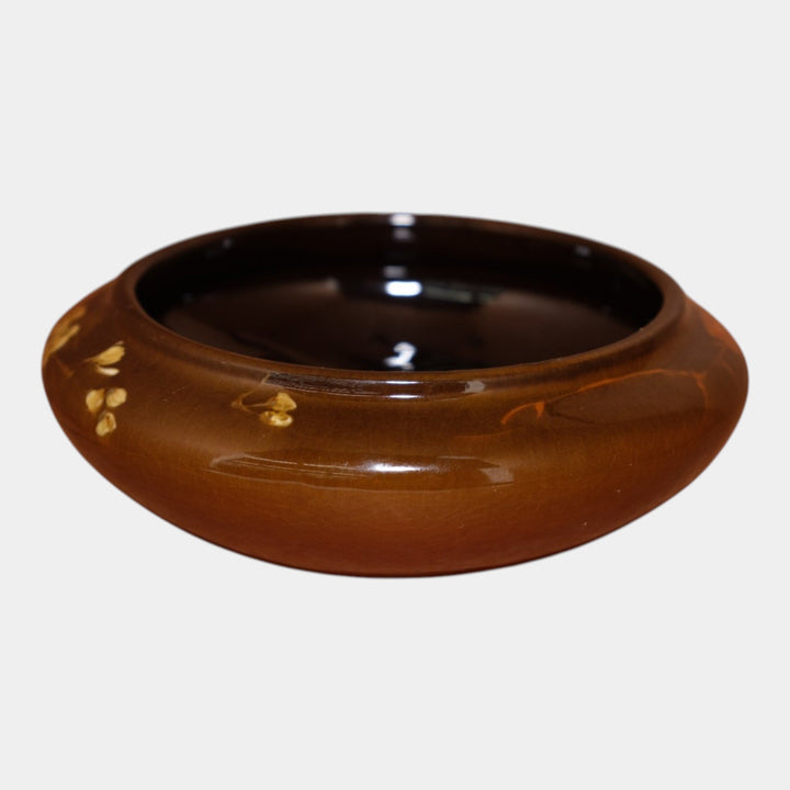 Weller Lonhuda 1895-96 Art Pottery Standard Glaze Floral Ceramic Low Bowl