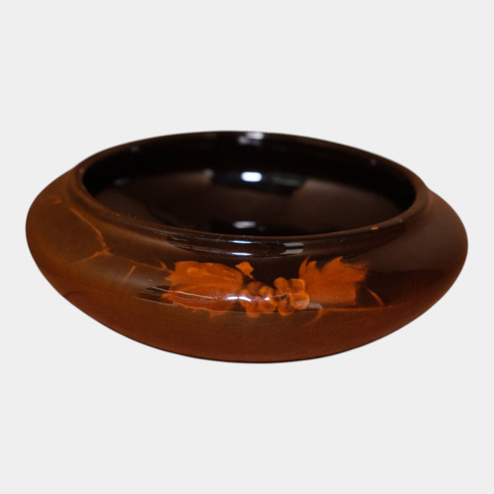 Weller Lonhuda 1895-96 Art Pottery Standard Glaze Floral Ceramic Low Bowl