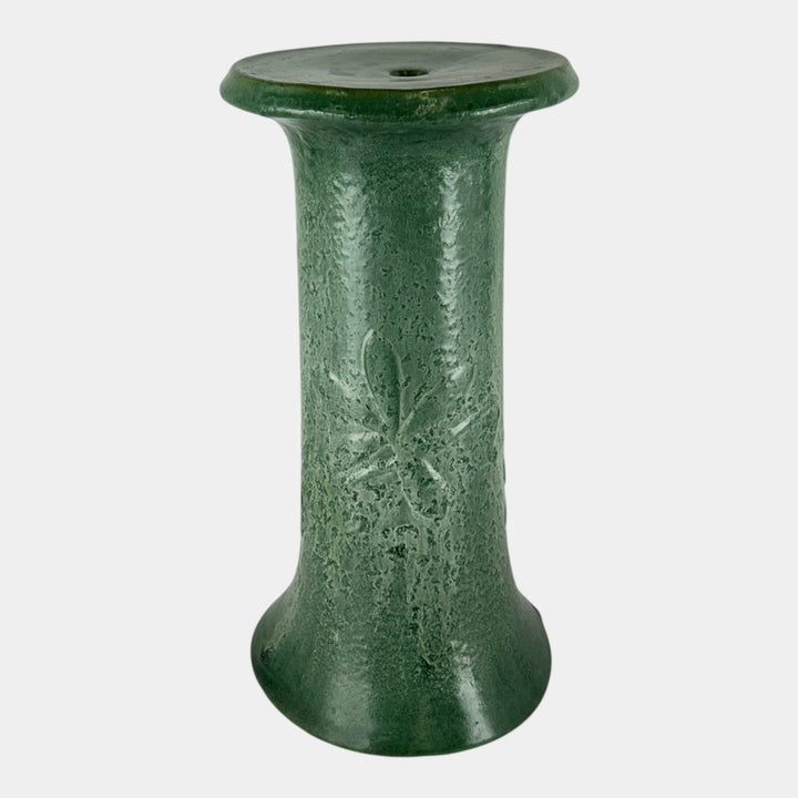 Zanesville Stoneware 1930s Vintage Arts & Craft Green Floral Relief Jardiniere