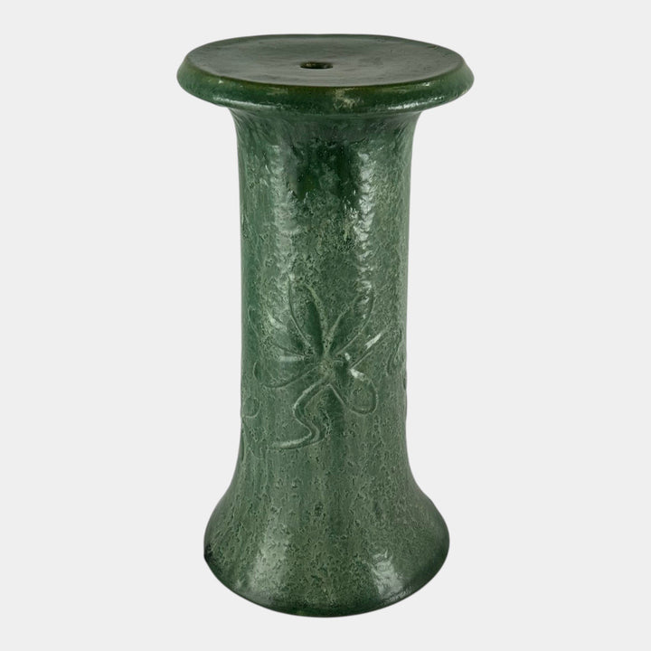 Zanesville Stoneware 1930s Vintage Arts & Craft Green Floral Relief Jardiniere