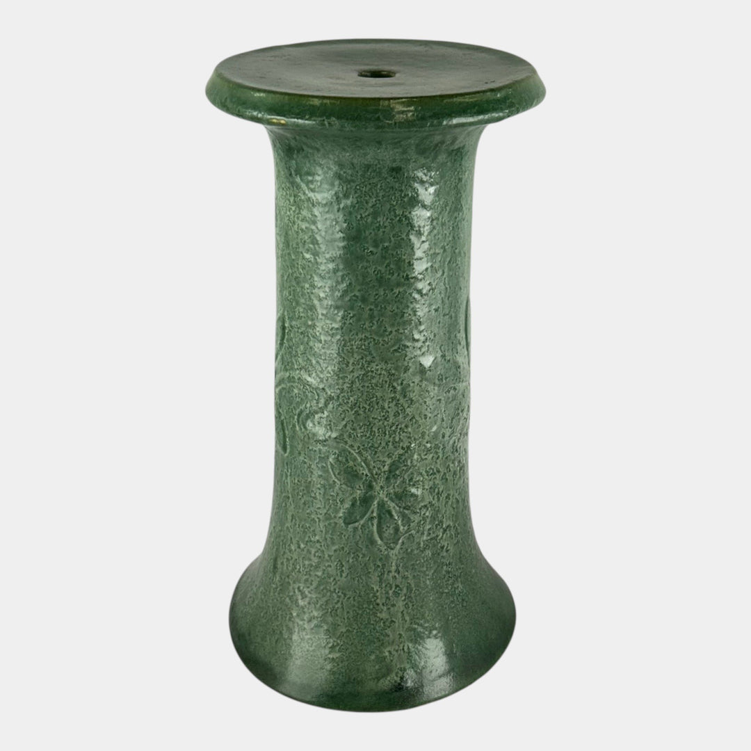 Zanesville Stoneware 1930s Vintage Arts & Craft Green Floral Relief Jardiniere