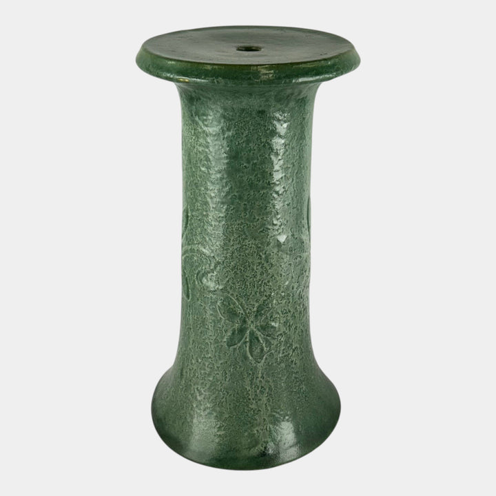 Zanesville Stoneware 1930s Vintage Arts & Craft Green Floral Relief Jardiniere