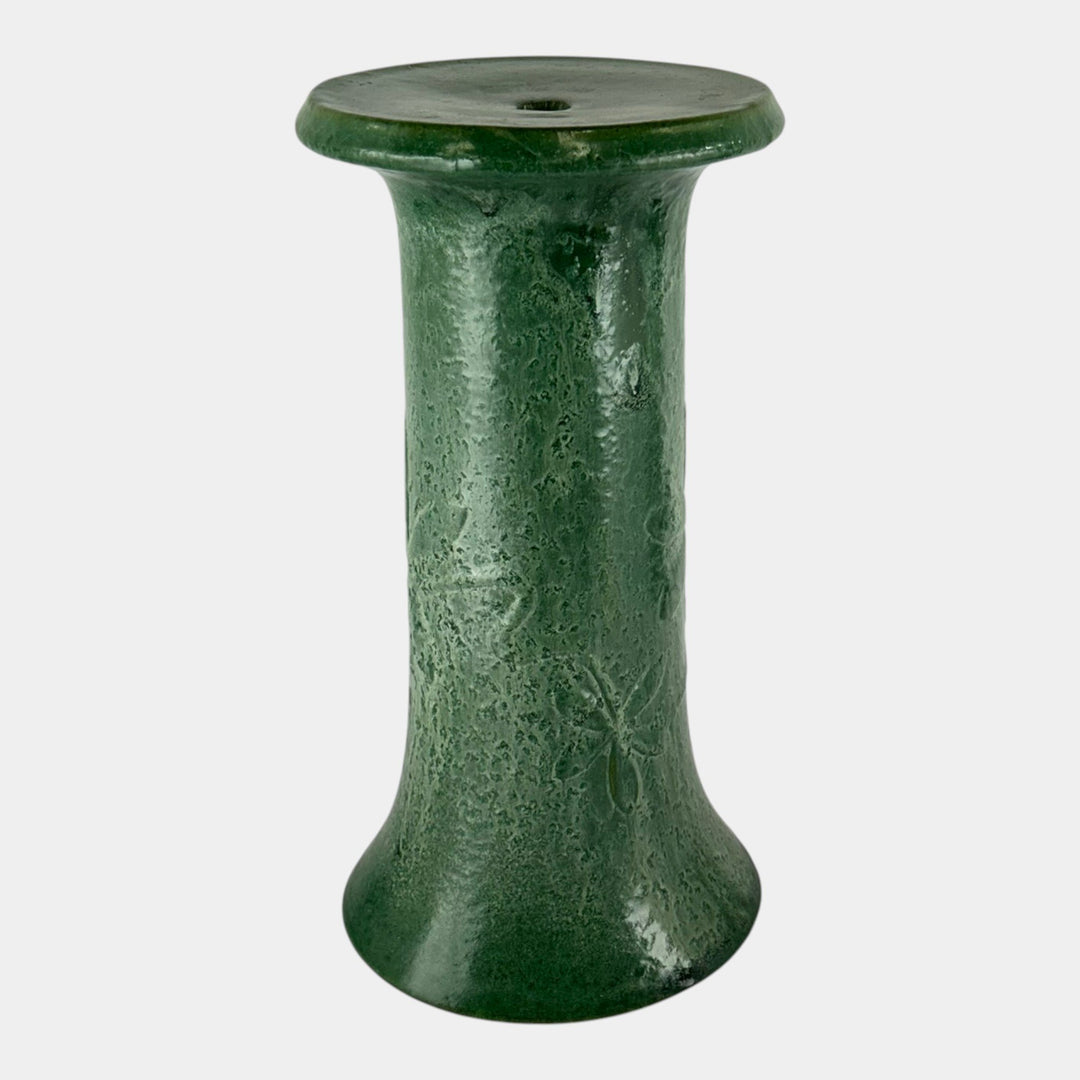 Zanesville Stoneware 1930s Vintage Arts & Craft Green Floral Relief Jardiniere