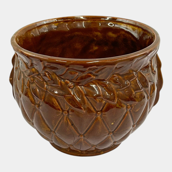 McCoy Mid Century Modern Art Pottery Brown Ceramic Jardiniere Planter
