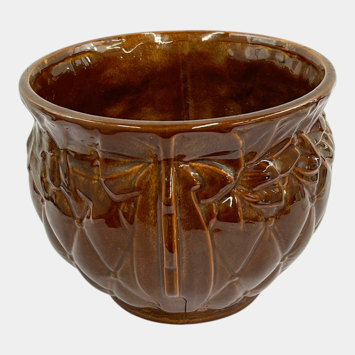 McCoy Mid Century Modern Art Pottery Brown Ceramic Jardiniere Planter