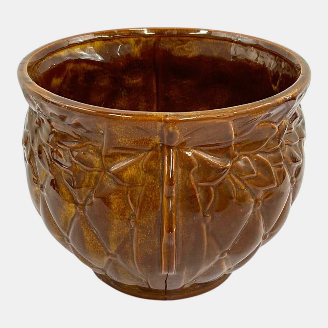 McCoy Mid Century Modern Art Pottery Brown Ceramic Jardiniere Planter
