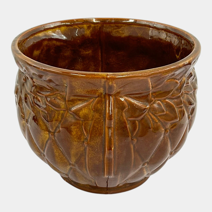 McCoy Mid Century Modern Art Pottery Brown Ceramic Jardiniere Planter