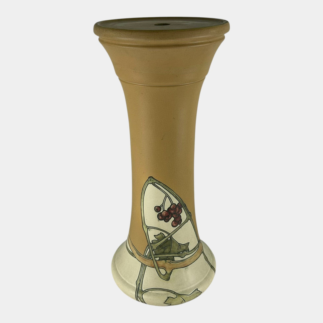 Weller Etched Matt 1905 Art Pottery Grape & Vine Green Pedestal Ferrell