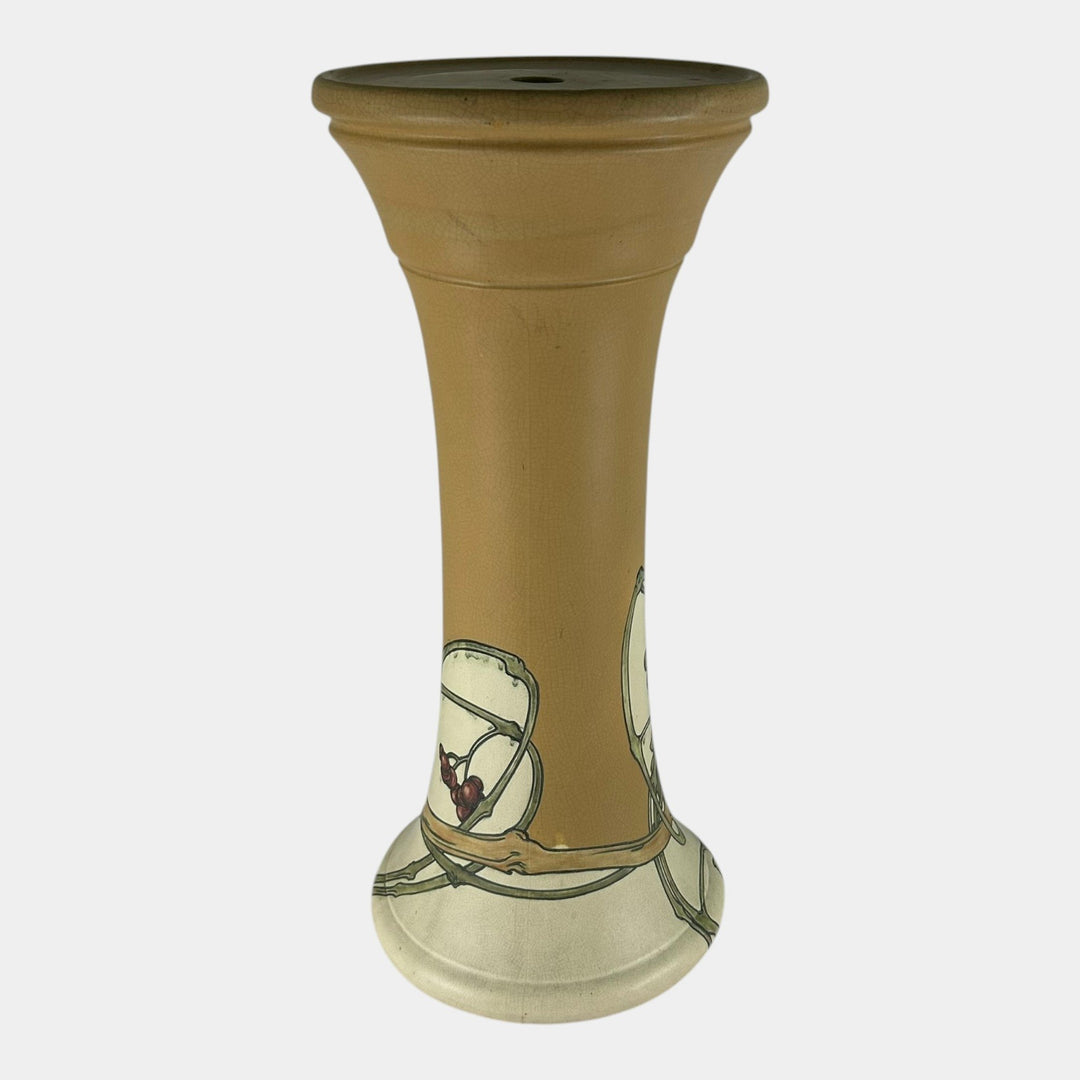 Weller Etched Matt 1905 Art Pottery Grape & Vine Green Pedestal Ferrell