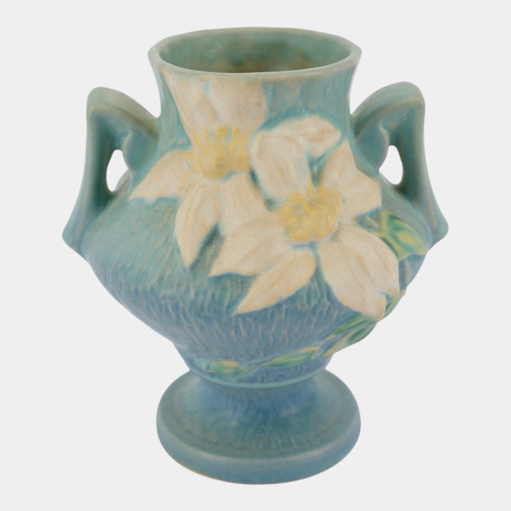 Roseville Clematis Blue 1944 Vintage Art Pottery Ceramic Vase 188-6