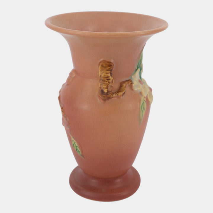 Roseville Apple Blossom Pink 1946 Mid Century Modern Pottery Ceramic Vase 385-8