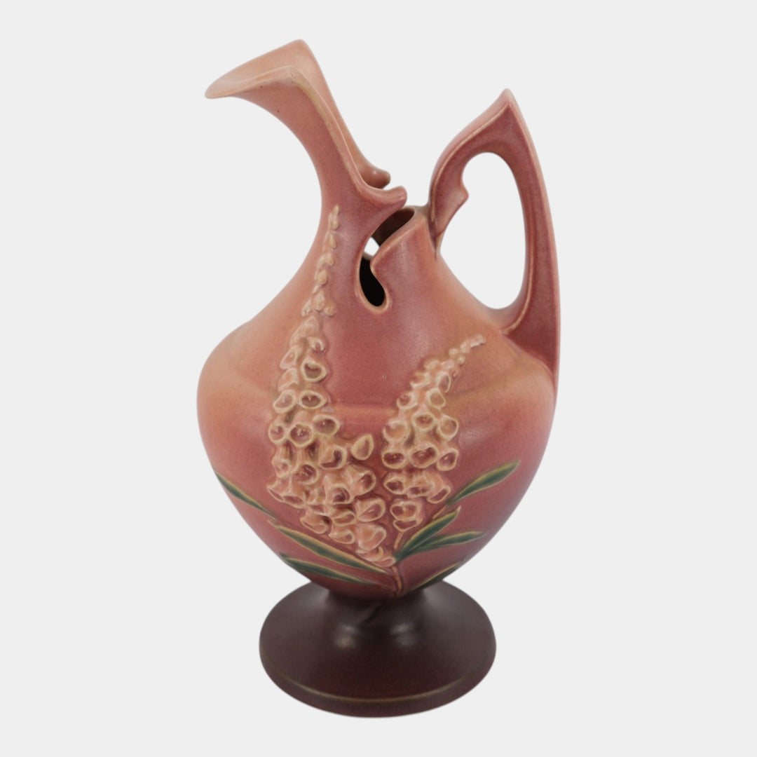 Roseville Foxglove Pink 1942 Mid Century Modern Pottery Ceramic Ewer 5-10