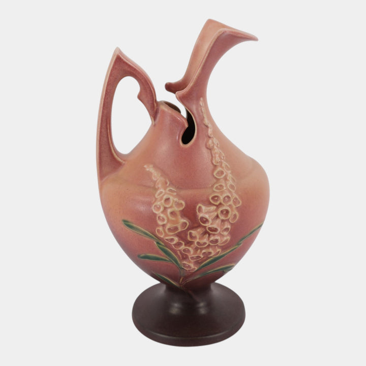 Roseville Foxglove Pink 1942 Mid Century Modern Pottery Ceramic Ewer 5-10