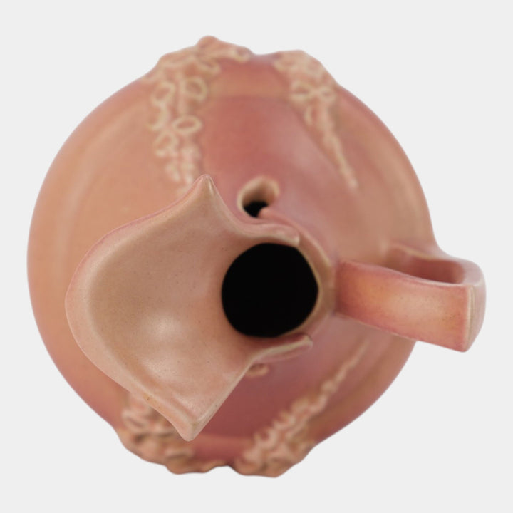 Roseville Foxglove Pink 1942 Mid Century Modern Pottery Ceramic Ewer 5-10
