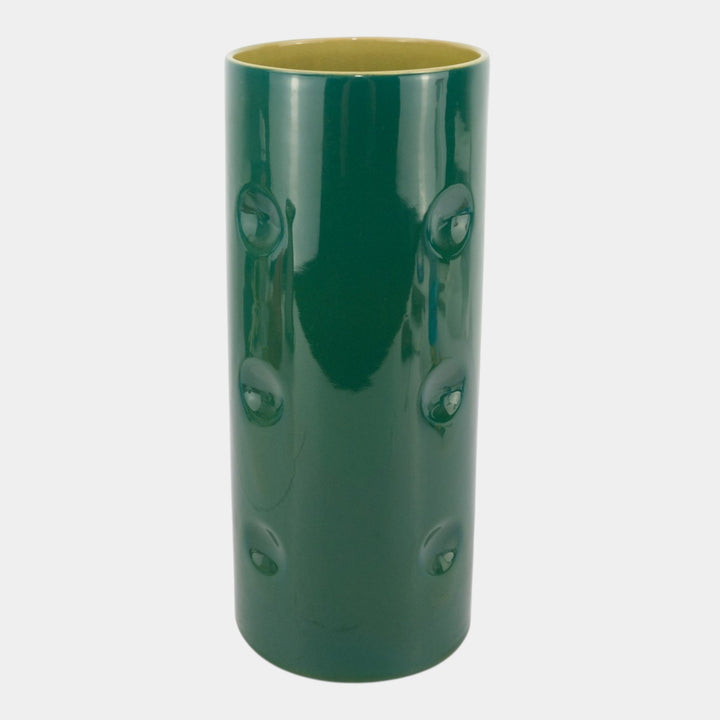 Roseville Mayfair Green 1952 Mid Century Modern Pottery Dimpled Vase 1006-12