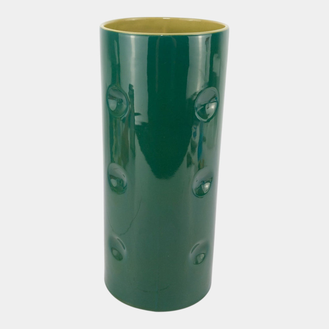 Roseville Mayfair Green 1952 Mid Century Modern Pottery Dimpled Vase 1006-12