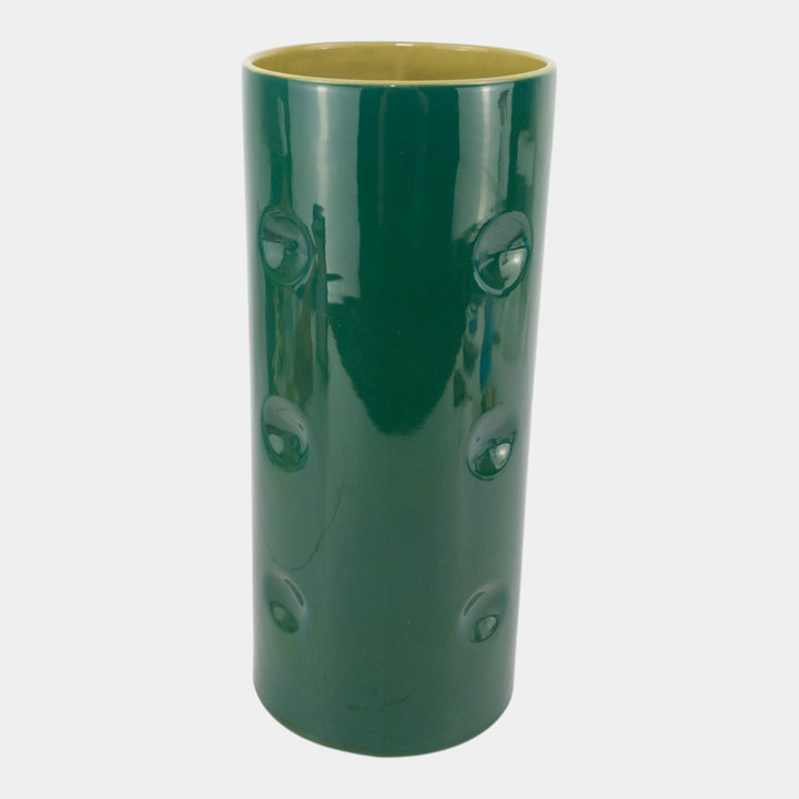 Roseville Mayfair Green 1952 Mid Century Modern Pottery Dimpled Vase 1006-12