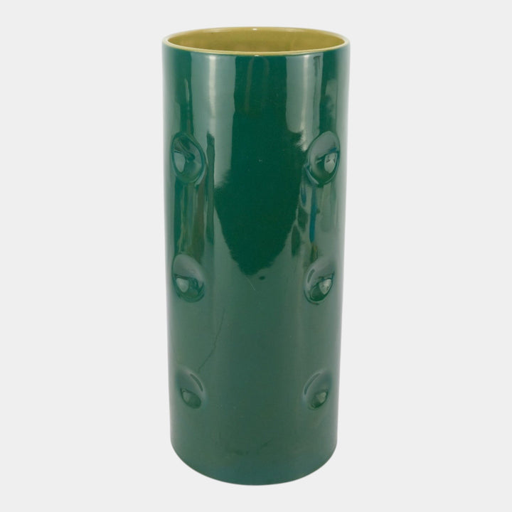 Roseville Mayfair Green 1952 Mid Century Modern Pottery Dimpled Vase 1006-12