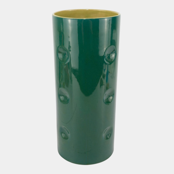 Roseville Mayfair Green 1952 Mid Century Modern Pottery Dimpled Vase 1006-12