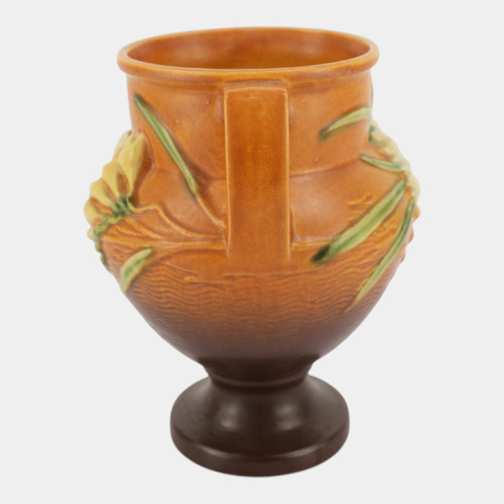 Roseville Freesia Brown 1945 Mid Century Modern Pottery Ceramic Vase 196-8