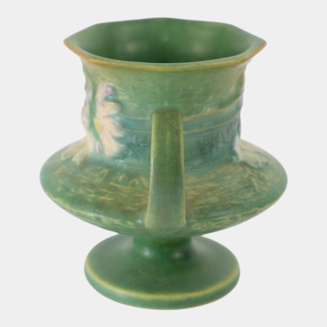 Roseville Cosmos Green 1939 Vintage Art Pottery Ceramic Vase 134-4