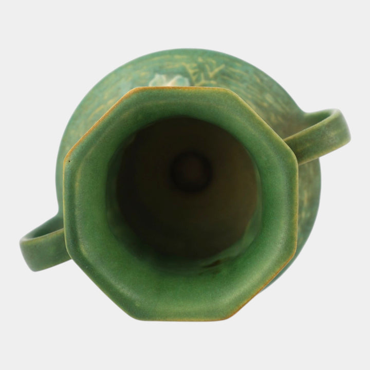 Roseville Cosmos Green 1939 Vintage Art Pottery Ceramic Vase 134-4