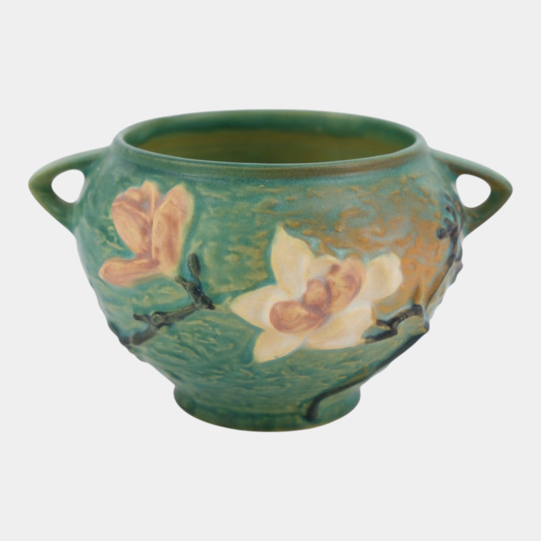 Roseville Magnolia Green 1943 Vintage Art Pottery Jardiniere Planter 665-4