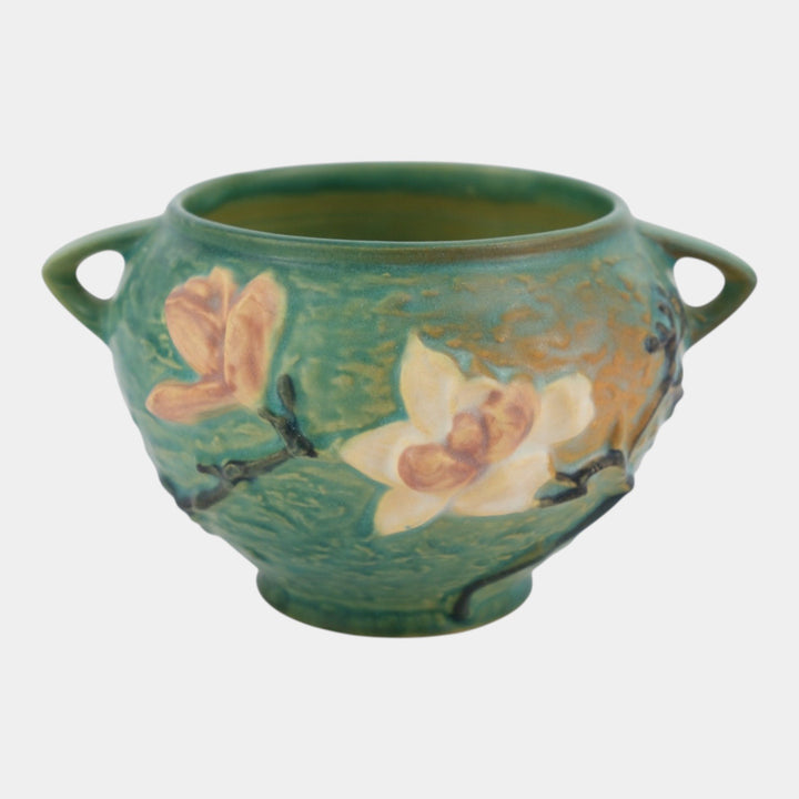 Roseville Magnolia Green 1943 Vintage Art Pottery Jardiniere Planter 665-4
