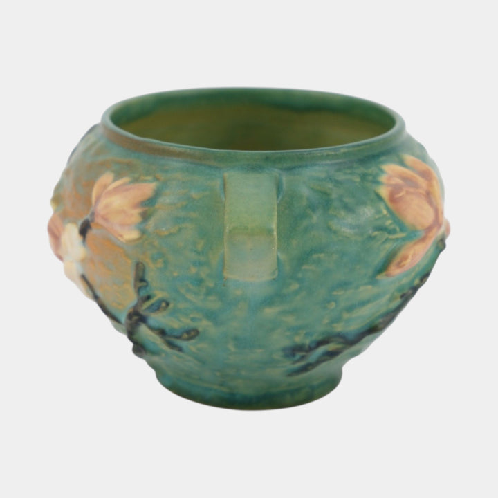 Roseville Magnolia Green 1943 Vintage Art Pottery Jardiniere Planter 665-4