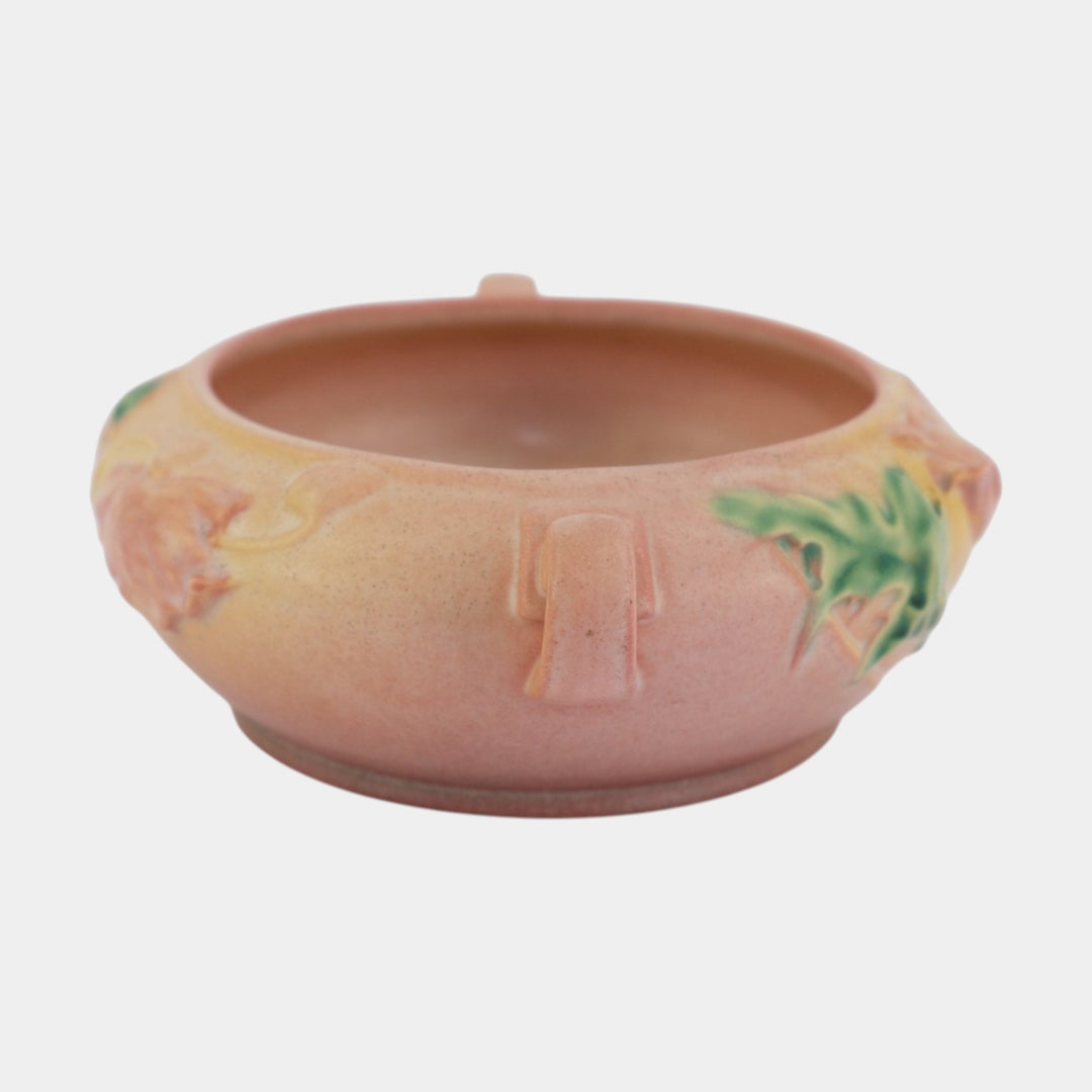 Roseville Poppy Pink 1938 Vintage Art Deco Pottery Ceramic Bowl 336-5