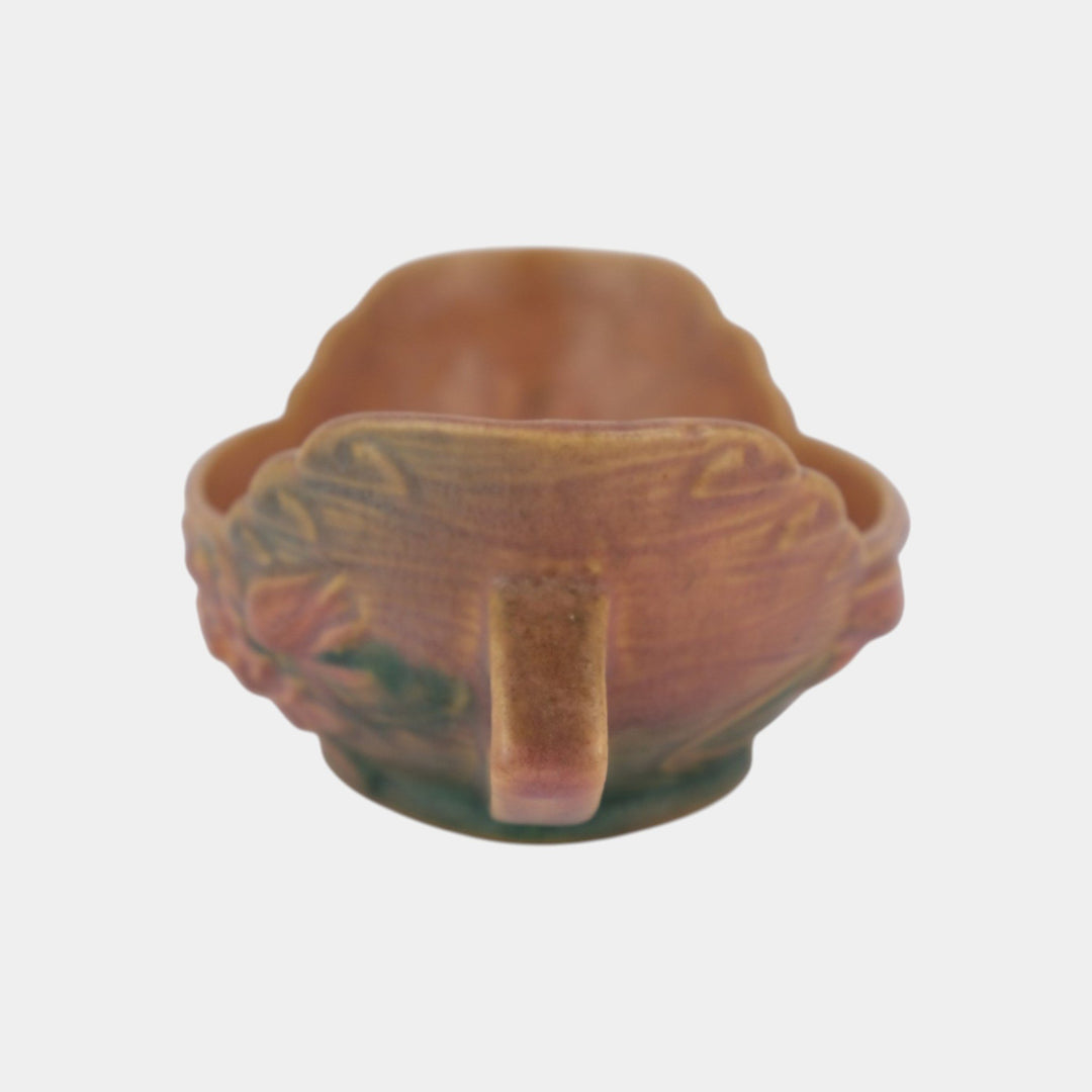 Roseville Water Lily Pink 1943 Mid Century Modern Pottery Ceramic Bowl 439-6