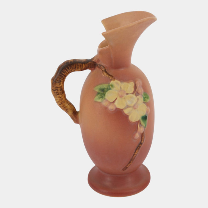 Roseville Apple Blossom Pink 1949 Mid Century Modern Pottery Ceramic Ewer 316-8