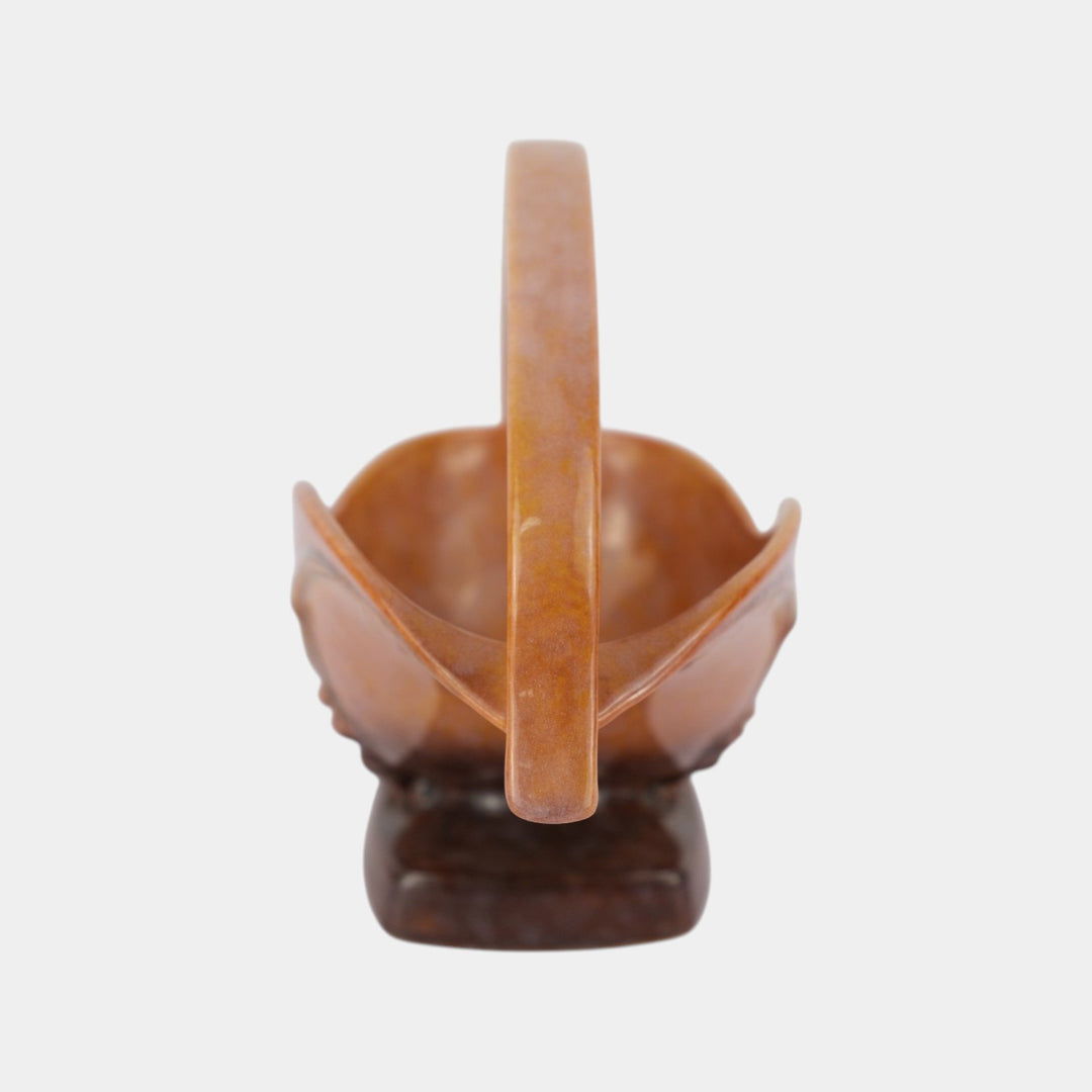 Roseville Wincraft Orange 1948 Mid Century Modern Pottery Ceramic Basket 209-12
