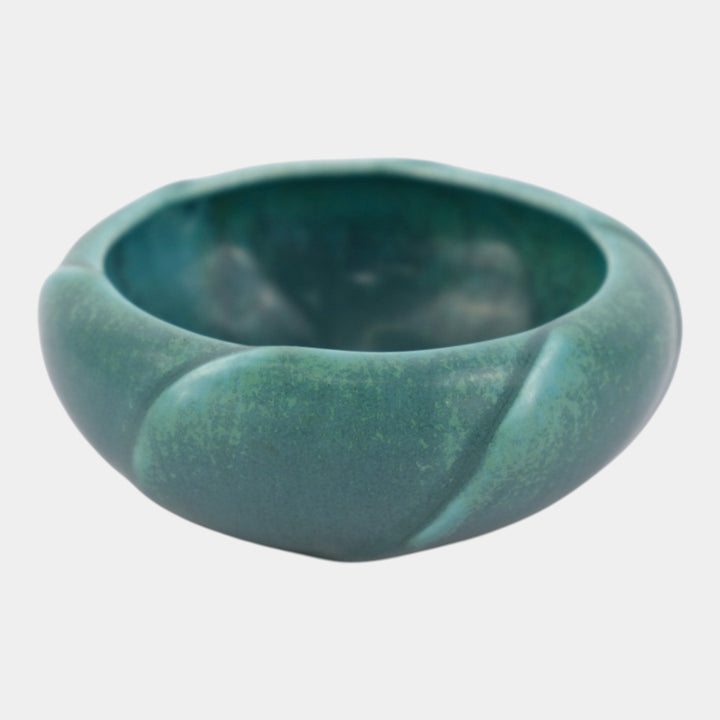 Rookwood Art Pottery 1928 Antique Arts And Crafts Matte Green Ceramic Bowl 2130 - Just Art Pottery