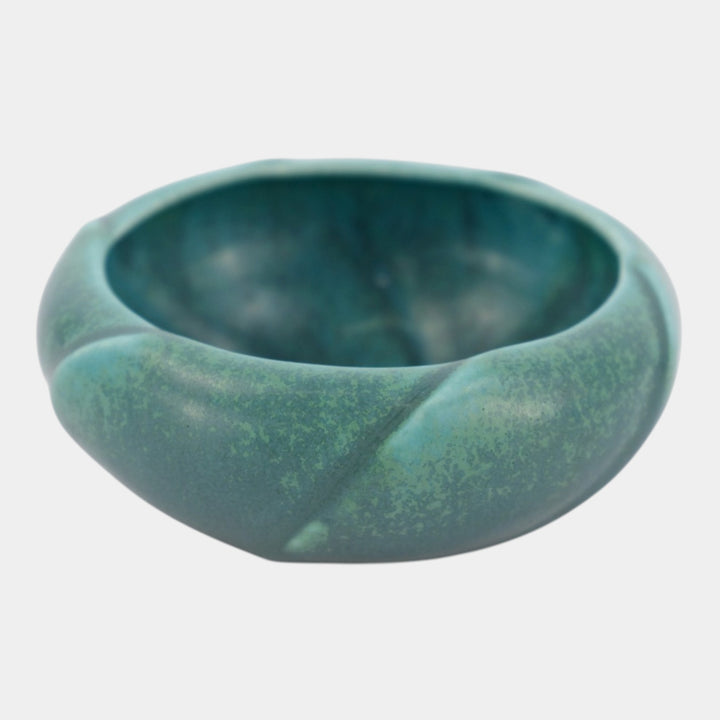 Rookwood Art Pottery 1928 Antique Arts And Crafts Matte Green Ceramic Bowl 2130 - Just Art Pottery