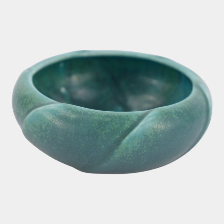 Rookwood Art Pottery 1928 Antique Arts And Crafts Matte Green Ceramic Bowl 2130 - Just Art Pottery