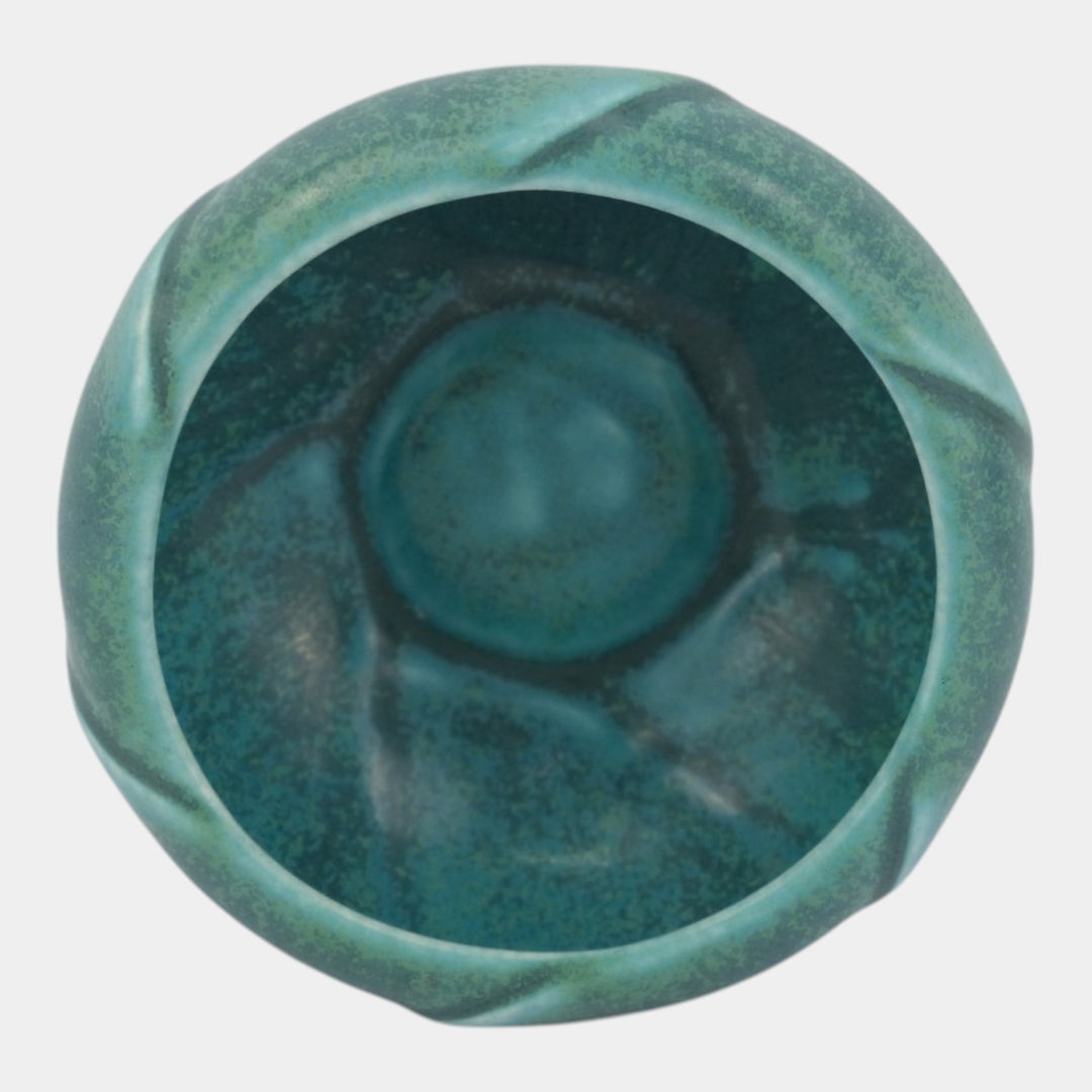 Rookwood Art Pottery 1928 Antique Arts And Crafts Matte Green Ceramic Bowl 2130 - Just Art Pottery