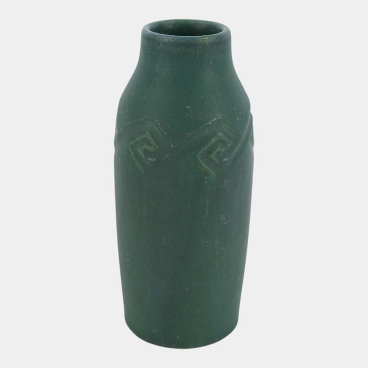 Rookwood 1909 Vintage Arts And Crafts Pottery Matte Green Geometic Band Vase 819