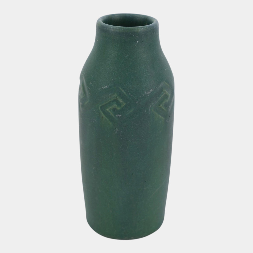 Rookwood 1909 Vintage Arts And Crafts Pottery Matte Green Geometic Band Vase 819