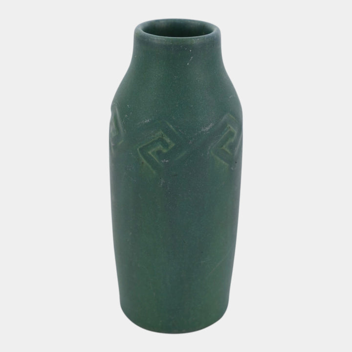 Rookwood 1909 Vintage Arts And Crafts Pottery Matte Green Geometic Band Vase 819